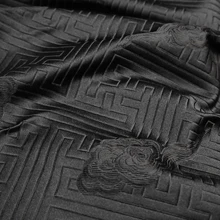 75 см x 100 см металлическая жаккардовая парча ткань, черный ветер узор 3D жаккардовая пряжа, окрашенная ткань для женщин юбка пальто платье