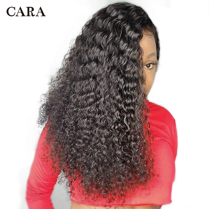 

Brazilian Curly Lace Front Human Hair Wig 180% Density 360 Lace Frontal Wig Pre Plucked With Baby Hair Remy Wigs For Women CARA