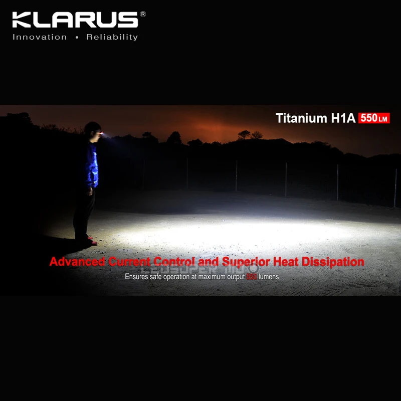 KLARUS titanium H1A CREE XP-L V3 светодиодный сверхяркий налобный фонарь AA с выходом 550 люменов