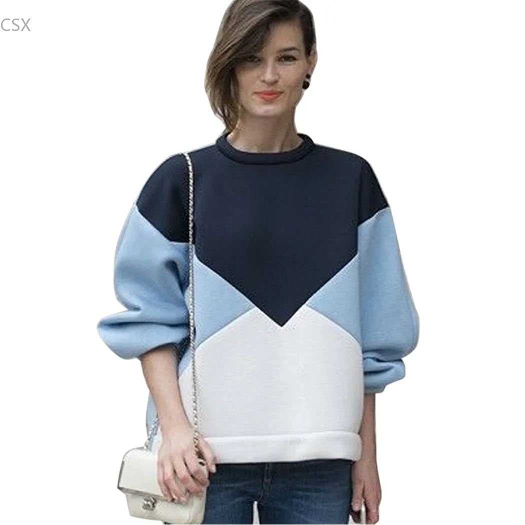 

MwOiiOwM 2018 Women Hoodies Autumn Winter sweatshirt women patchwork Casual Hoodies Sweatshirts Women wear Drop Shipping 41