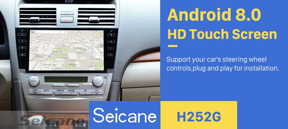 Best Seicane Car Radio For 2007 2008 2009 2010 2011 Toyota Camry Android 8.0 9 Inch Bluetooth Wifi GPS Navigation Multimedia Player 0