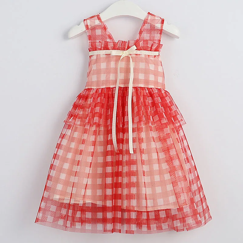 Платья для девочек 2020 летняя новая детская одежда милое удобное клетчатое
