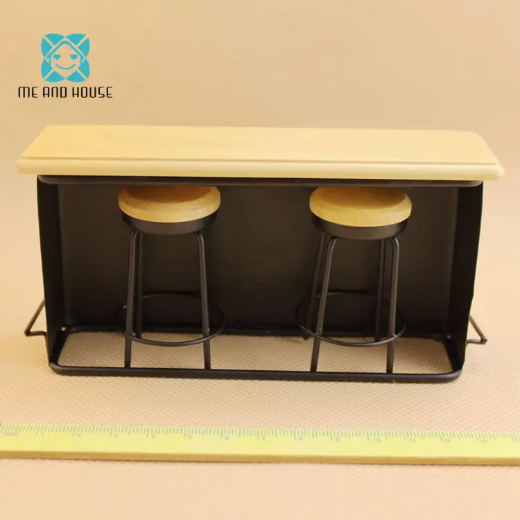 Miniature bar stools 1:12 scale doll house wooden furniture dining shop black bar requisite unit counter Miniature bar stools 1:12 scale doll house wooden furniture dining shop black bar requisite unit counter