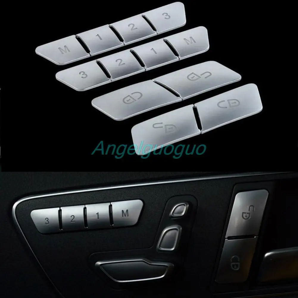Car Door Seat Memory adjustment Push Button Trim stickers car-styling for Mercedes Benz A B E GLK GLE CLA GLA CLS ML GL Class