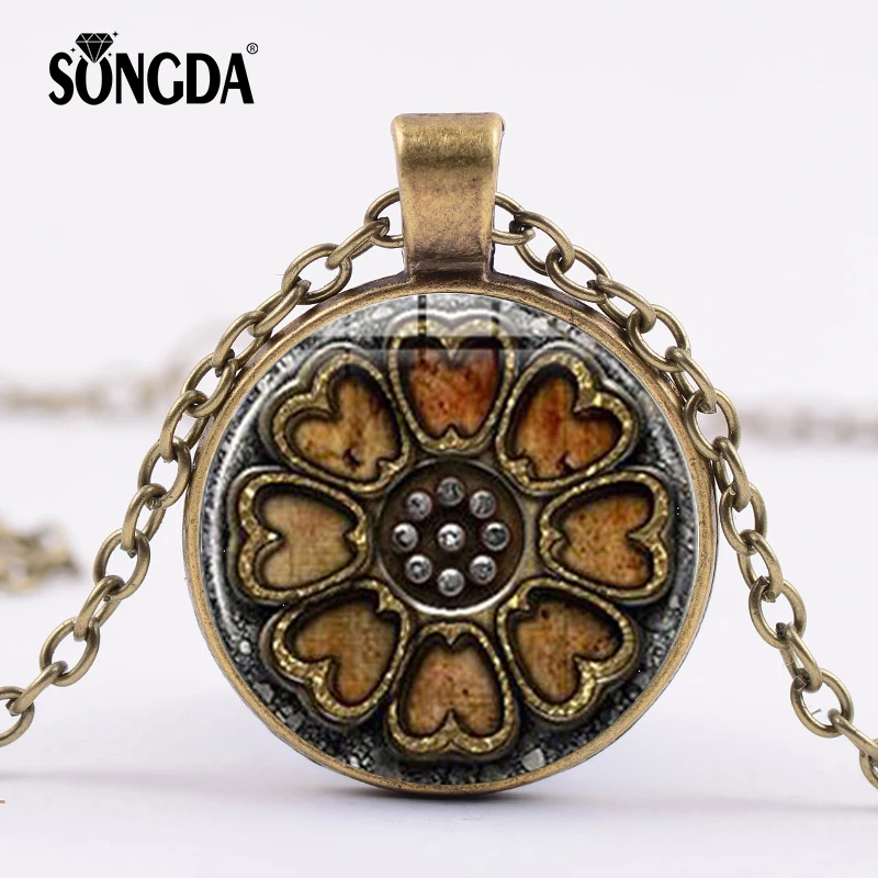 

SONGDA Pai Sho inspired Avatar: The Last Airbender Necklace Handmade Glass Cabochon Pendant 4 Colors Choose Movies Anime Jewelry