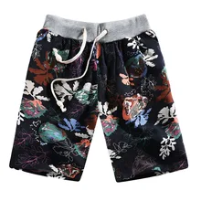 Мужские летние модные повседневные в этническом стиле свободные льняные короткие пляжные шорты