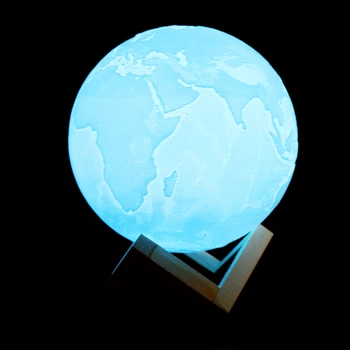 

Drop shipping 16 colors Moon Light Sensor Energy-saving Night Light 3D Printing Bedside Creative Desk Lamp Led Light Moon Lamp