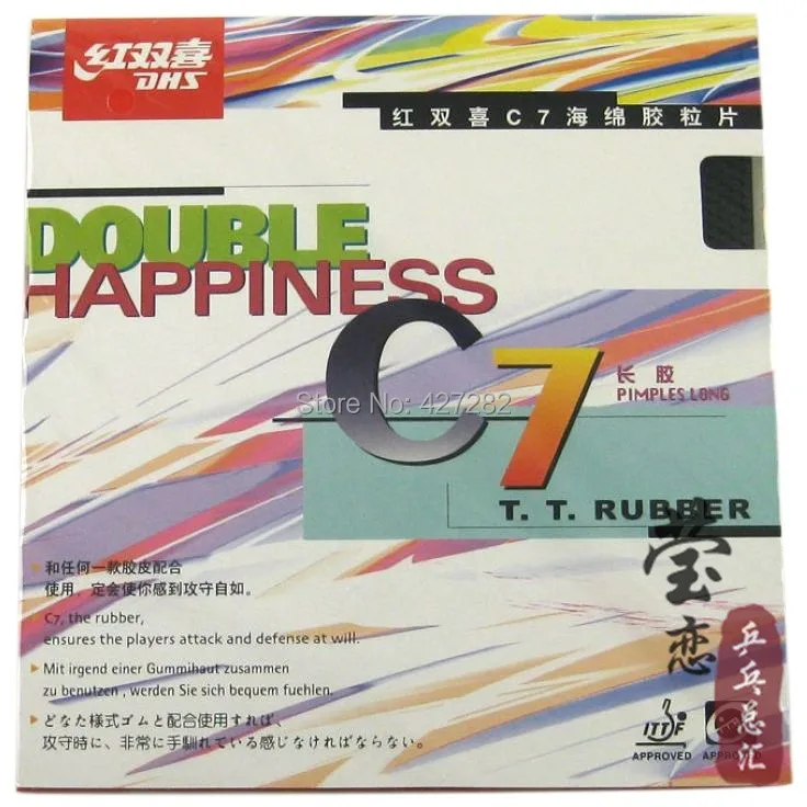 الأصلي dhs c7 (c) تنس الطاولة المطاط مع الاسفنج البثور طويلة الدفاع المضرب مضارب تنس الطاولة بينغ بونغ المطاط