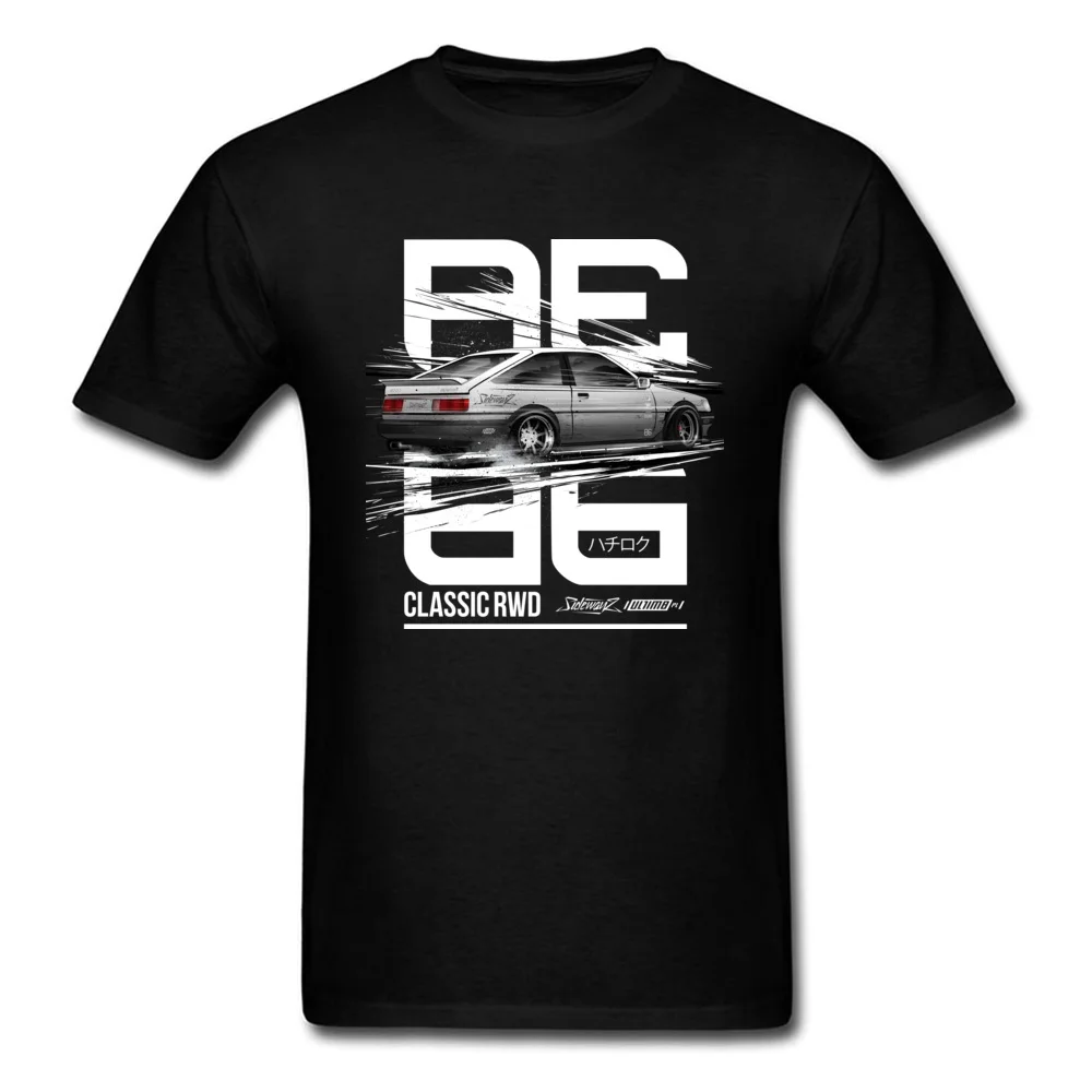 Leisure CLASSIC RWD DRIFT SERIES ae86 T-shirts for Men 2018 Popular Father Day Round Neck 100% Cotton T-shirts Tops & Tees CLASSIC RWD DRIFT SERIES ae86 black