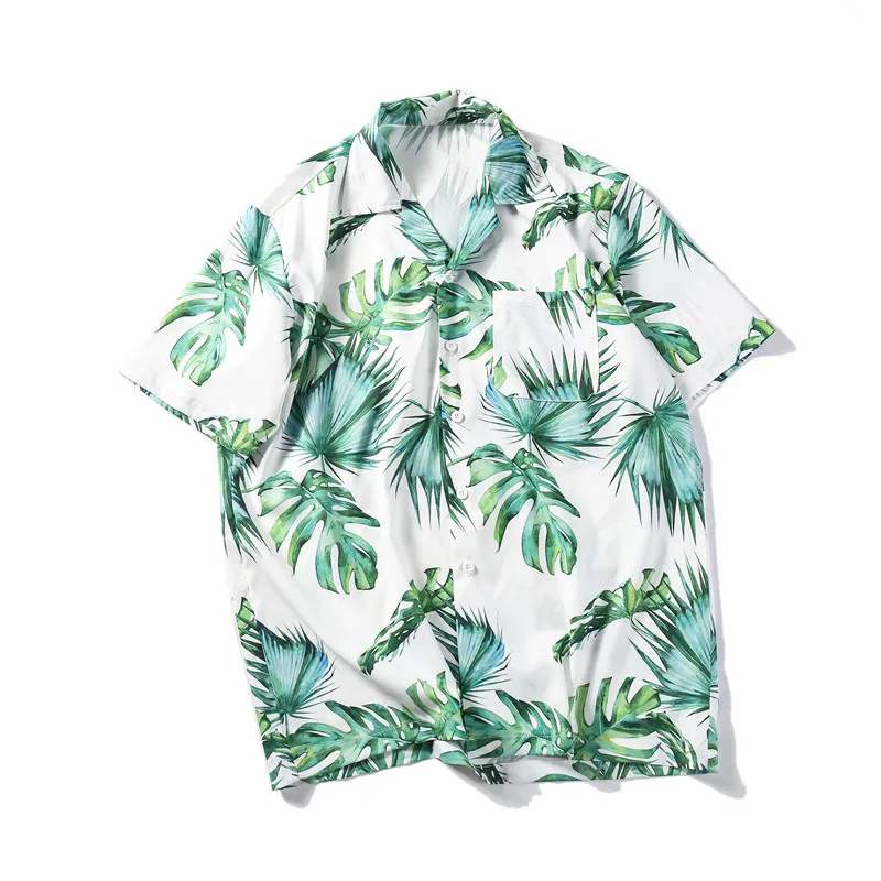 Dark Icon Tropical Retro Shirts Men Leaves 3D Printed Turn-down Collar Street Shirt Casual Men's Shirts