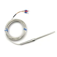 50~ 400 C PT100 датчик температуры 2 м RTD кабель нержавеющий зонд 100 мм 3 провода для термостата