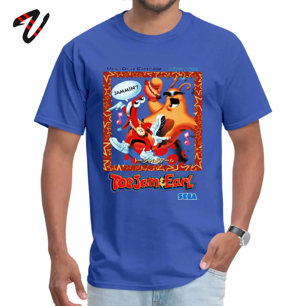 ToeJam & Earl Casual Tshirts for Students 100% Cotton Mother Day Tops Shirts Casual T-shirts Short Sleeve Discount Crew Neck ToeJam & Earl -12706 blue