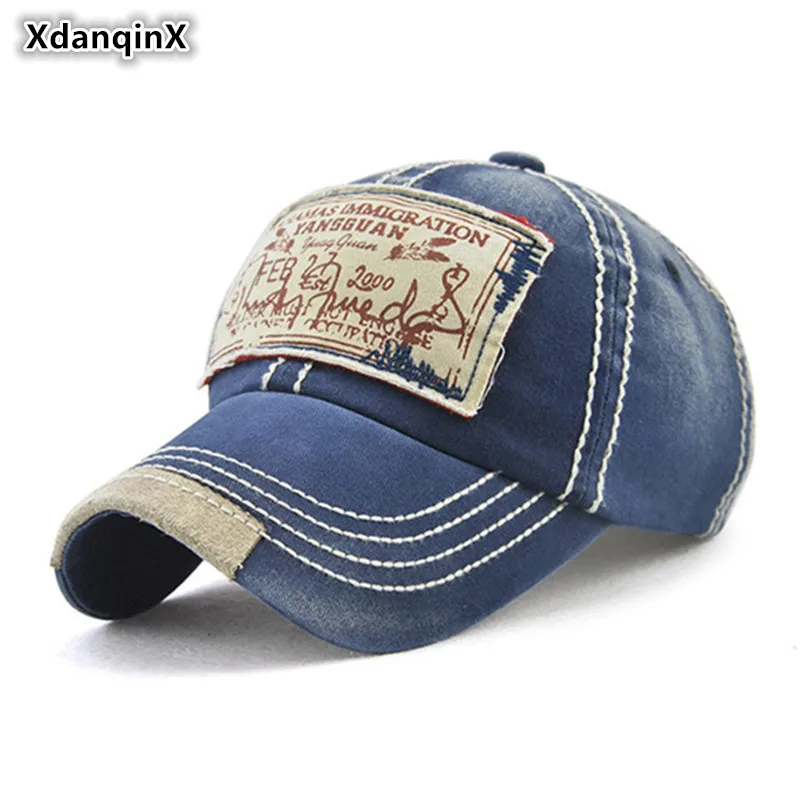 

XdanqinX 100% Cotton Women's Ponytail Baseball Cap Vintage Fashion Cotton Visor Snapback Cap Adjustable Size Men's Tongue Caps