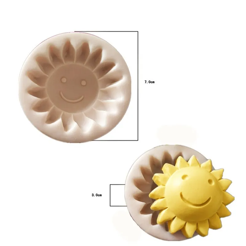 Подсолнух цветок форма помадка торт силиконовые формы Шоколадные конфеты Глина Плесень мыло Плесень G111