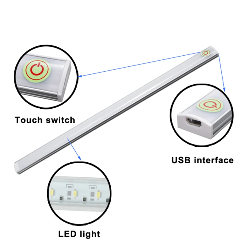 CLAITE 6 W затемнения USB Powered движения руки Сенсор светодиодная сегментная Лампа DC 5 V 21 светодиодный Шкаф Кабинет ночник коридор настенный