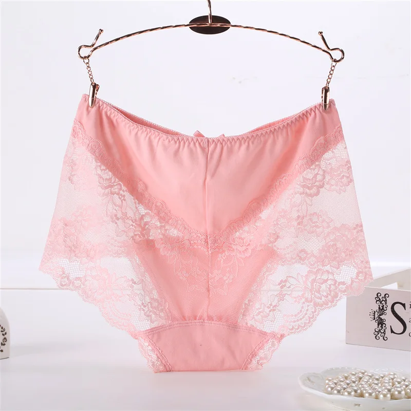 High Waist Large Size Panties Women Underwear Sexy Lace Transparent Big Plus Size Briefs Female Underpants Lingerie Xxxl XxxxL 0 (13)