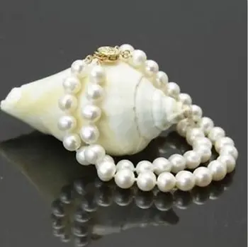 

2016 NEW 2 ROW 9-10 MM NATURAL WHITE SOUTH SEA PEARL BRACELET 14K 42%