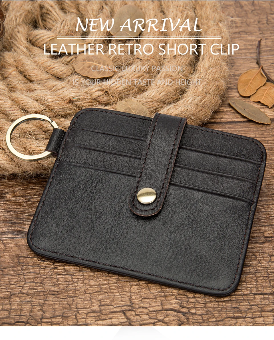 1 men's card holder wallet leather genuine business bank card holder for men mini credit card pocket protection cardholder