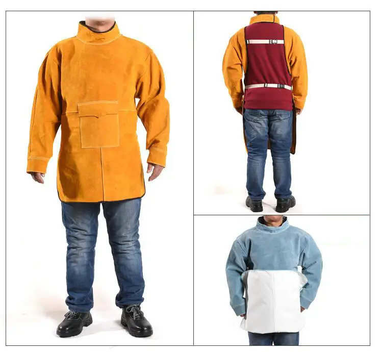XL/XXL прочная кожаная сварная длинная куртка фартук защитная одежда сварщик одежды аргоновая дуговая сварка Рабочая безопасность одежда