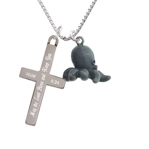 Resin Octopus - Bless and Keep You - Cross Necklace (1)