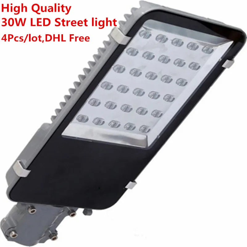 Led-straatverlichting 30 W DC12V DC24V Super Heldere LED Road Lamp AC85-265V LED Outdoor Straat licht Weg 4 stks/partij, DHL Gratis