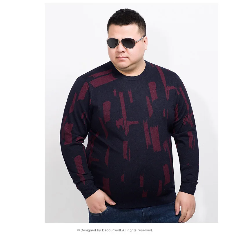 10XL 8XL 6XL 5XL осенний повседневный мужской свитер с круглым вырезом в полоску, свободный крой, трикотажная одежда, мужские свитера, пуловеры