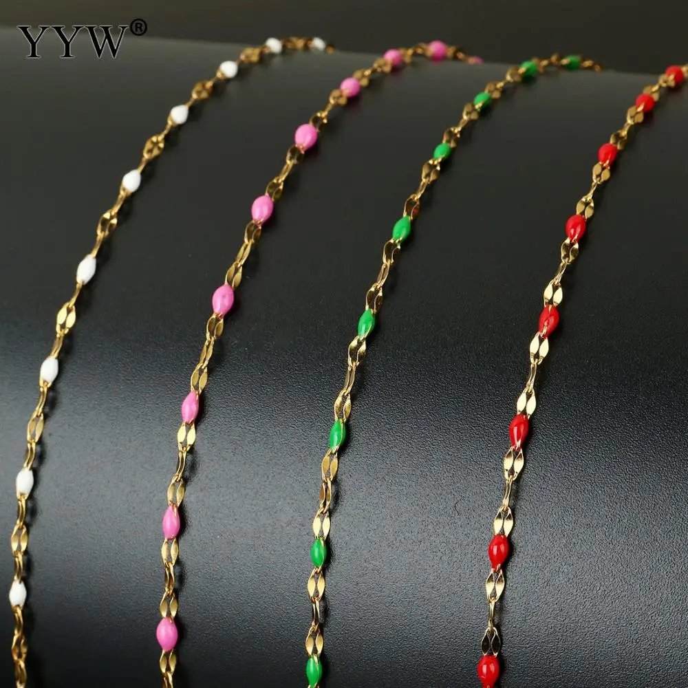 

10m/Spool Stainless Steel Jewelry Chain With Bracelet Necklace Jewelry Accessories With Plastic Spool Gold Color Chains Making
