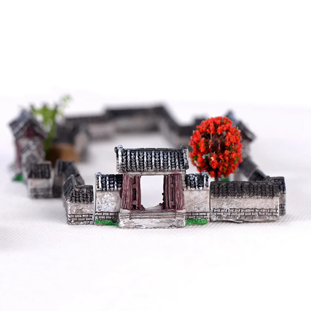 Ancient House Archway Micro Landscape Mini Old City Gate Resin DIY Ornaments Crafts Bonsai Fairy Garden Supplies 1 Pcs