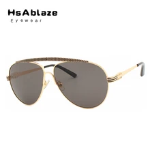 HsAblaze Eyewear Nuevo Mens Piloto gafas de Sol Mujeres Diseñador de la Marca de Metal Marco Del Espejo de La Vendimia Gafas de Sol Gafas De Sol Mujer UV400