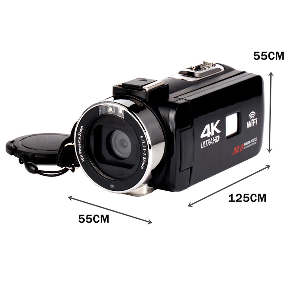 

High Quality 4K WiFi Ultra HD 1080P Digital Video Camera Camcorder DV with Lens+Microphone