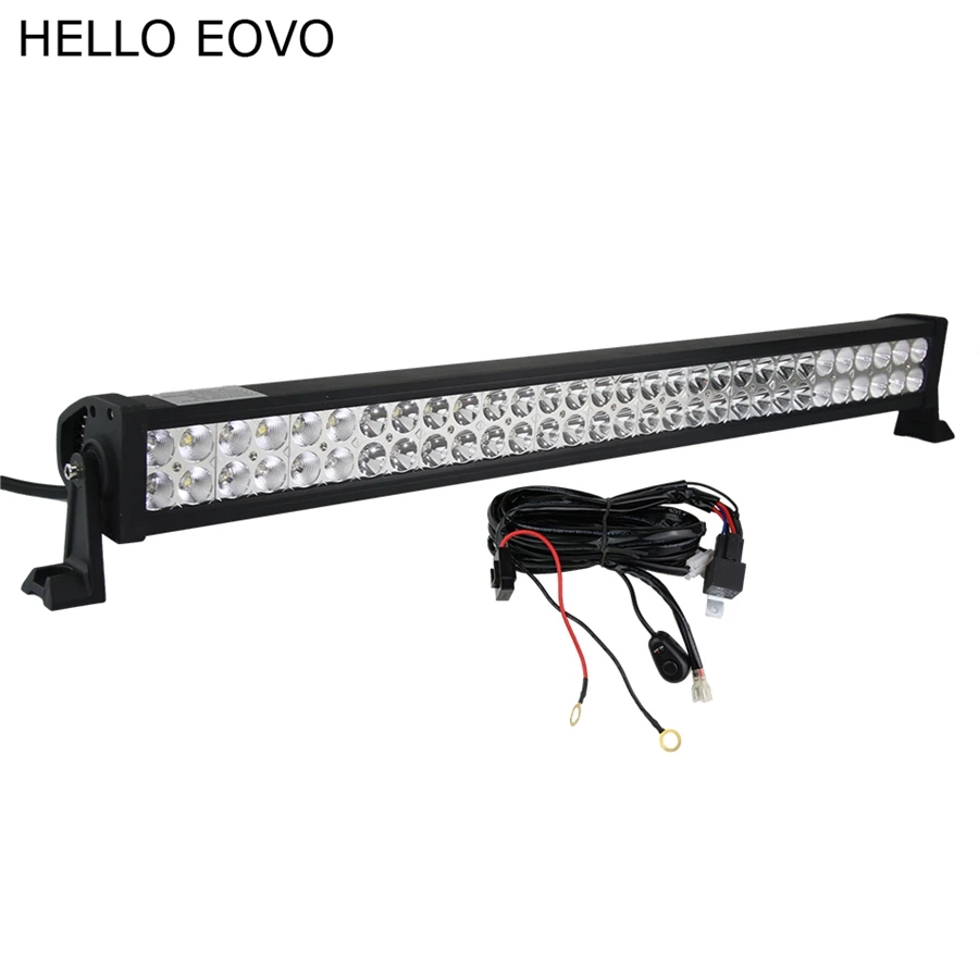 

HELLO EOVO 33 Inch 180W LED Light Bar + Wiring Kit for Off Road Indicators Work Driving Offroad Boat Car Truck 4x4 SUV ATV Combo