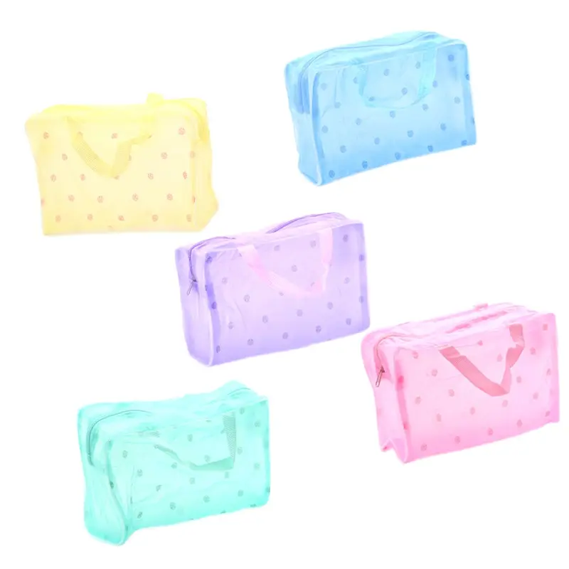 

Waterproof Transparent Cosmetic Bag 5 Colors Women Floral PVC Travel Toiletry Bathing Storage Bag Make Up Organizer Bag