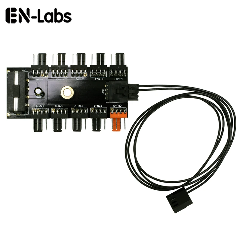 Sistema de resfriamento do ventilador, 10 canais cpu molex 4pin pwm, cabo de extensão de alimentação do ventilador, ventoinha traseira de 4 pinos 2pin