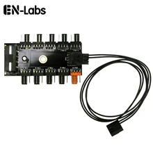 Sistema de resfriamento do ventilador, 10 canais cpu molex 4pin pwm, cabo de extensão de alimentação do ventilador, ventoinha traseira de 4 pinos 2pin