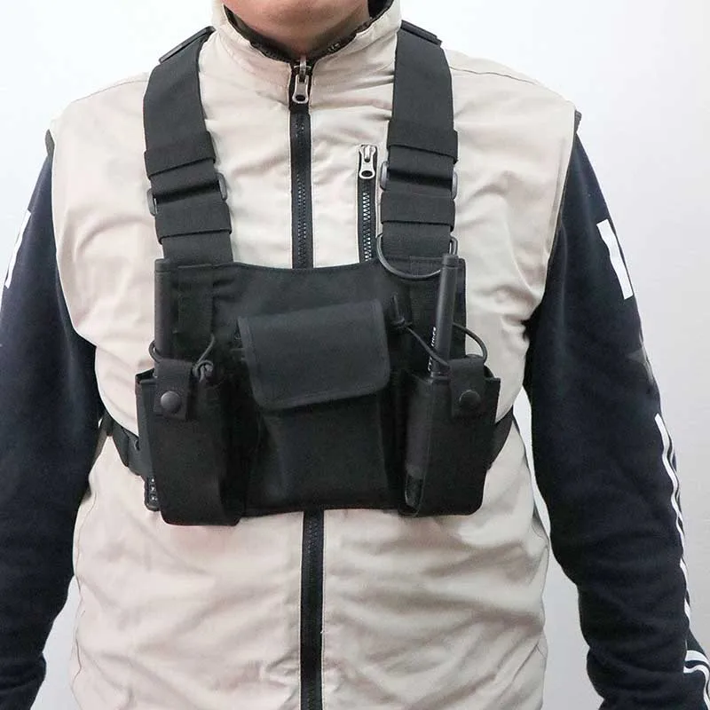 3 Pocket Chest Pack Bag Harness for Phone Walkie Talkie Radi Tool 22x18CM Balck --M25 цена 3 Pocket Chest Pack Bag Harness for Phone Walkie Talkie Radi Tool 22x18CM Balck --M25 цены онлайн