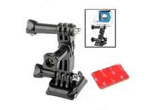 Helmet Side Mount Kits 3 Way Adjustable Pivot Arms + Flat Base + Curved Mount + 3M Adhesive for Go pro Gopro Hero 4 3+ 3 2 SJCAM
