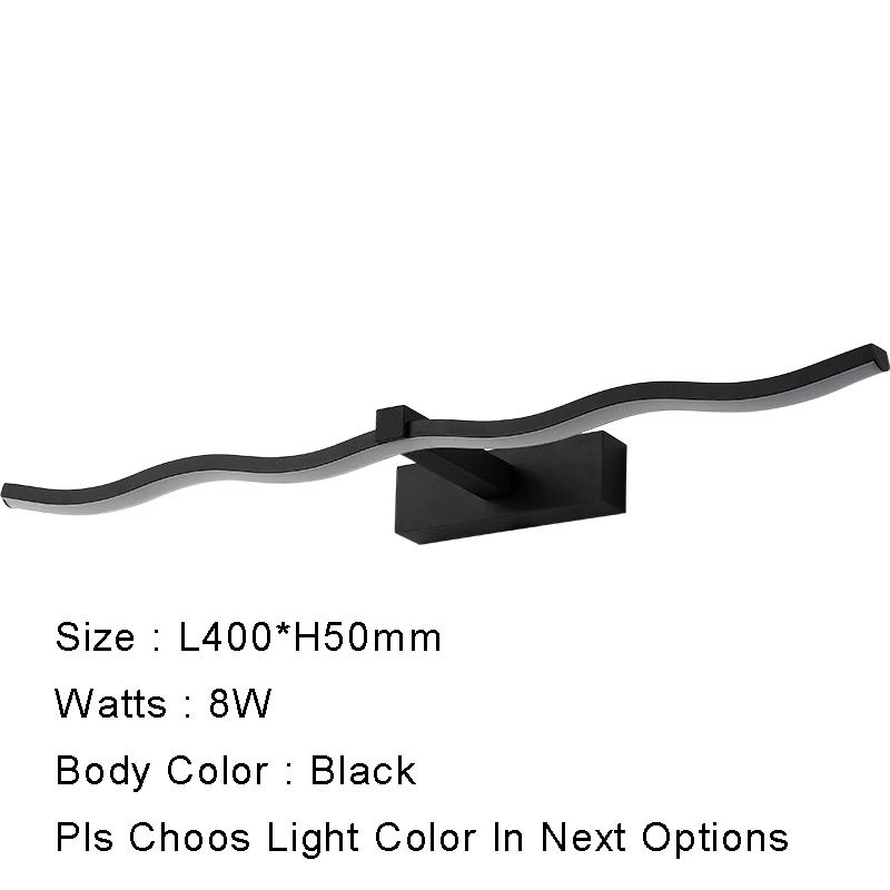 pls look picture Chandelierrec, современный светодиодный настенные лампы для ванной AC90-260V, косметическое зеркало, светодиодный, водонепроницаемый, Lampara de espejo de maquillaje - Цвет абажура: pls look picture