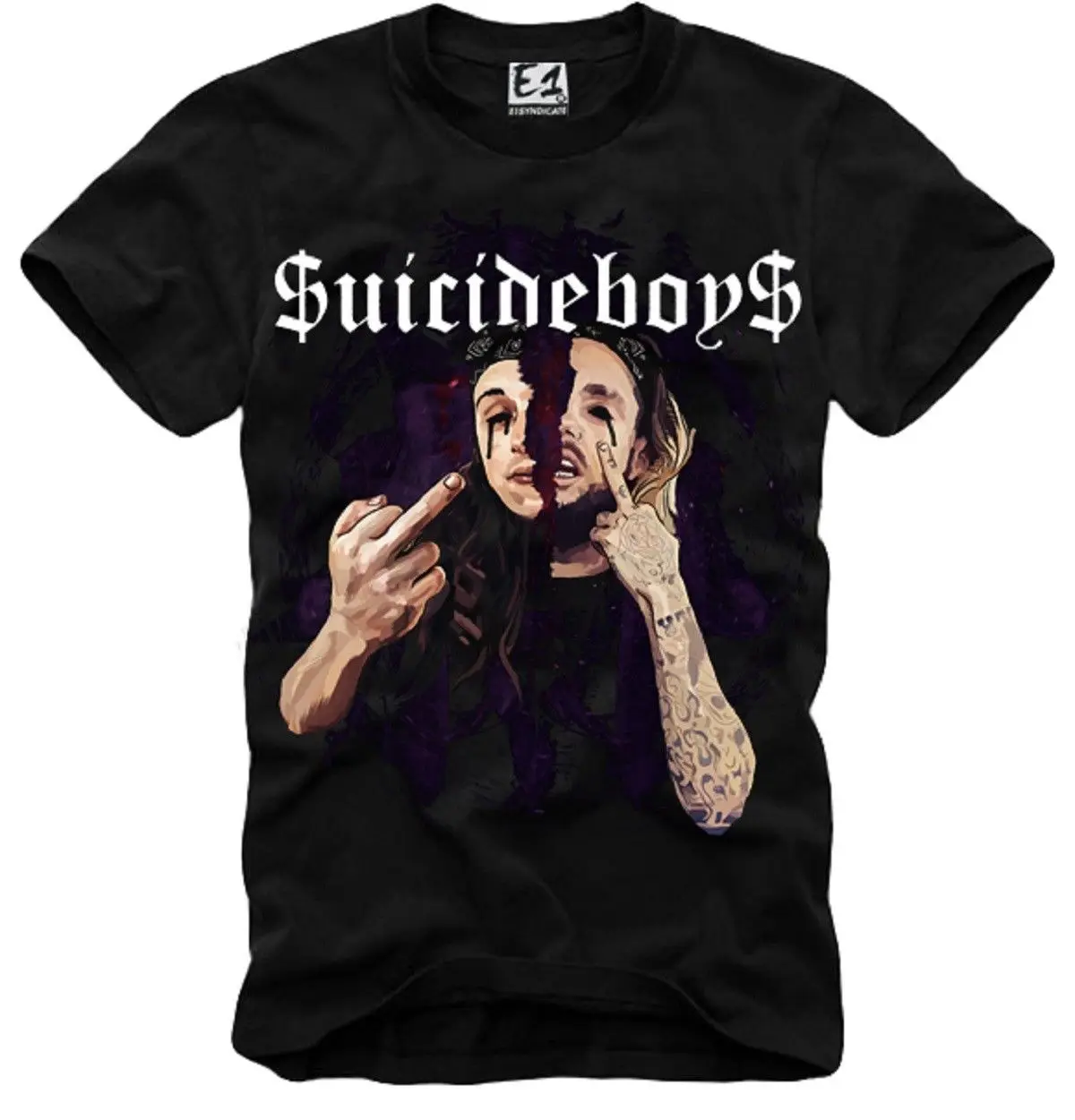 E1SYNDICATE футболка $ UICIDEBOY $ SUICIDEBOYS GBC GHOSTEMANE LIL открытым насос 3410 Прохладный Повседневное гордость футболка унисекс новые модные