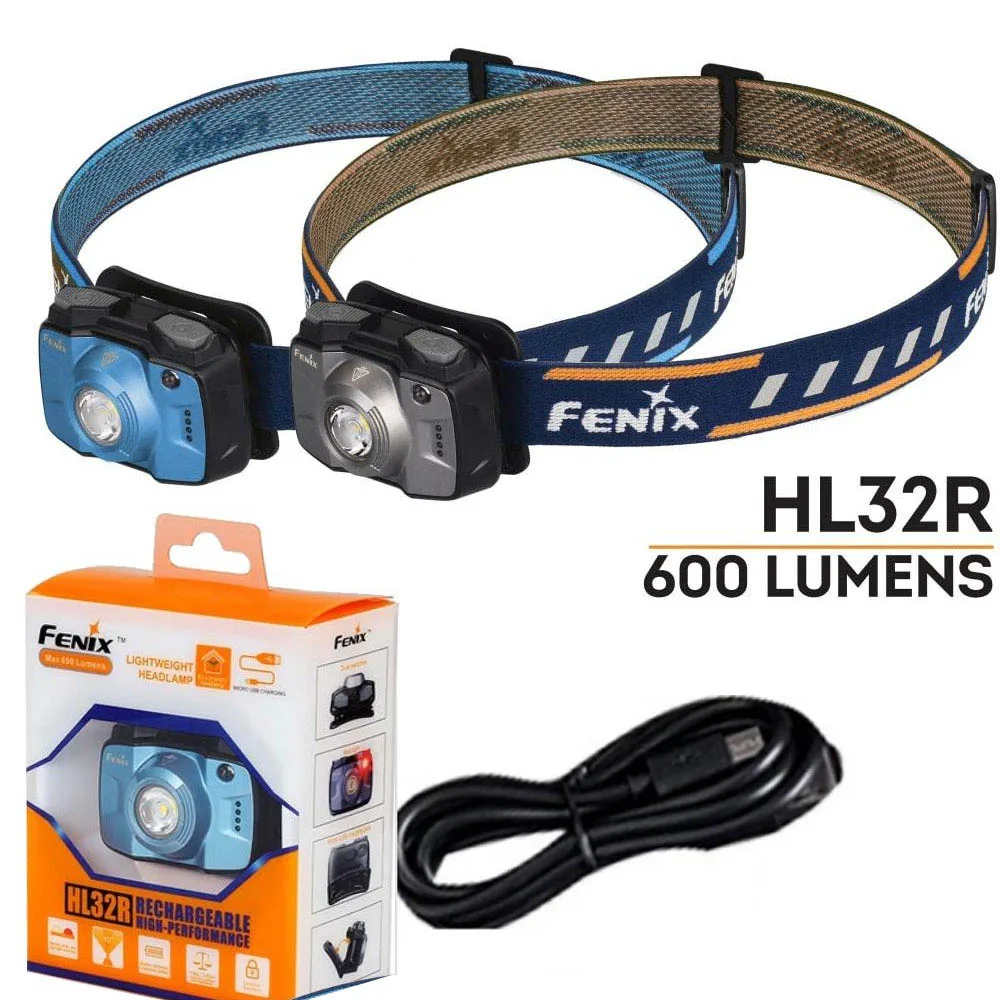 

Fenix HL32R Cree XP-G3 white light LED 600 Lumens Ultra Lightweight USB Rechargeable Headlamp Built-in 2000mAh battery