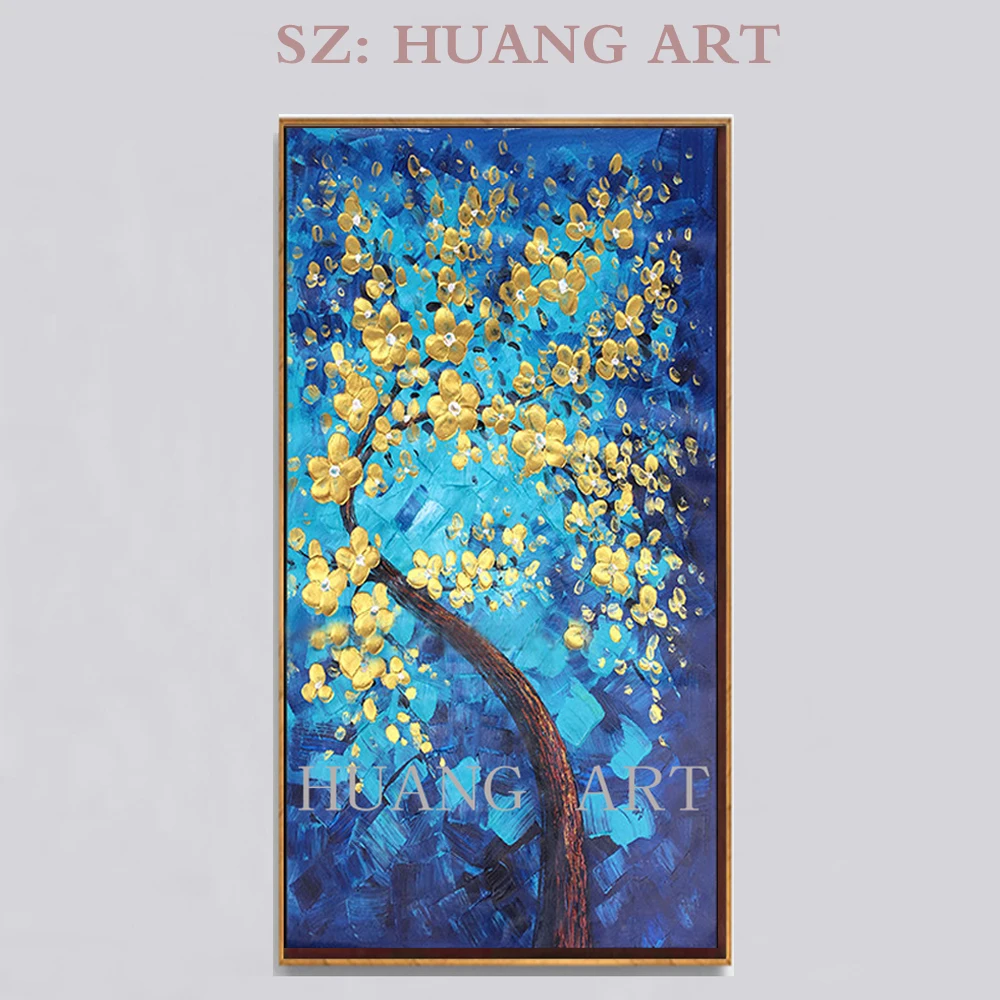 Hand-painted High Quality Unframed Kinds of Tree Oil Painting on Canvas Abstract Thick Leaf Knife | Дом и сад