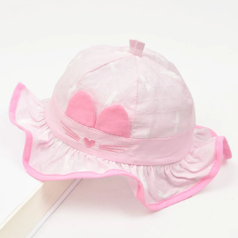 Детская шапочка для девочки; дети, леггинсы с цветочным узором для малышей Пляжный набор игрушек для детей Шапки для новорожденных и малышей на открытом воздухе Лето Брим Солнцезащитный козырек детская шляпа - Цвет: Style 3 light pink