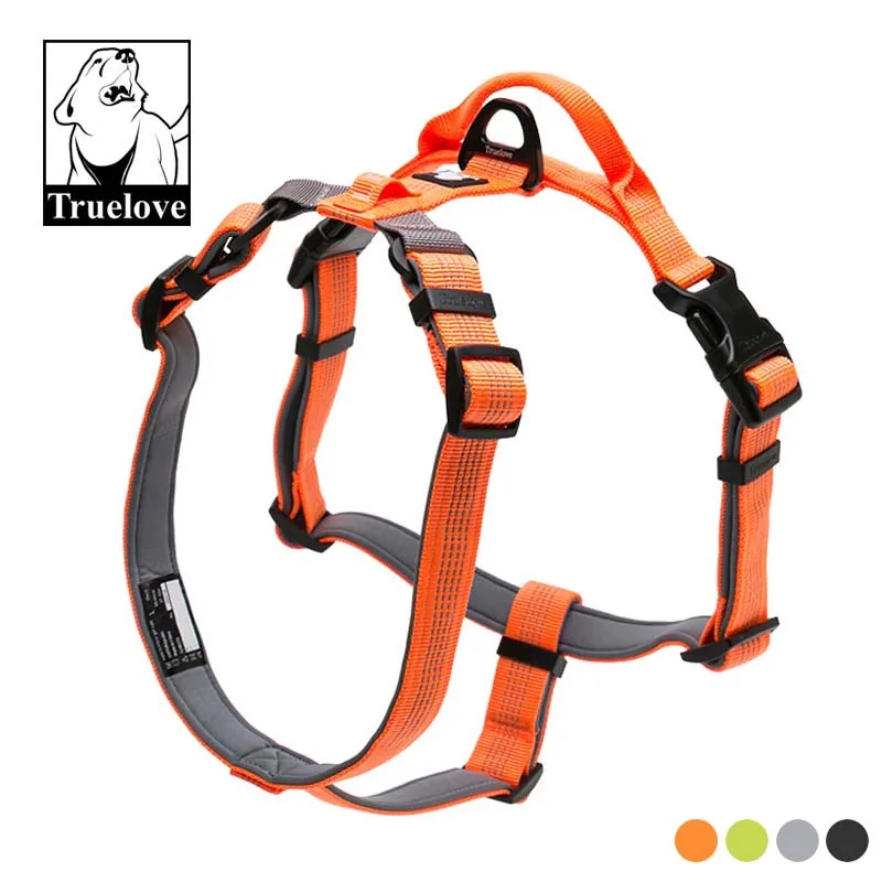 

Truelove Pet Adjustable Reflective Nylon Harness With Handle Strap Security Belt Dog Chest Collar Leash Hiking Running CRDU