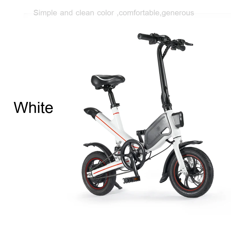 Top OUXI Mini Type Electric Bicycle 12 Inch Wheels Foldable 350W Power Battery Ebike Dual Disc Brake Electric Bike 5