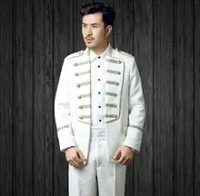 Palace men suits designs masculino terno stage costumes for singers men sequin blazer dance clothes jacket european retro white