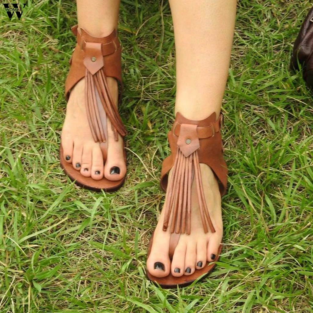 Женские туфли на плоской подошве; Большие размеры 31–47 пляжные сандалии Для женщин сандалии, женские тапочки в богемном стиле Sandles Zapatos Mujer женские вьетнамки; женские летние туфли босоножки May28