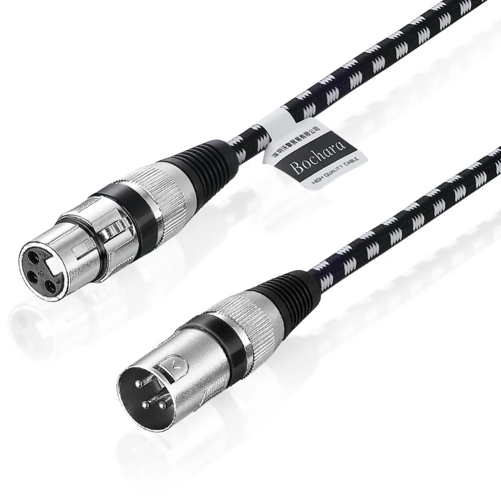 Кабель Bochara XLR с разъемом типа Папа мама 3 контактный разъем из медной фольги OFC +