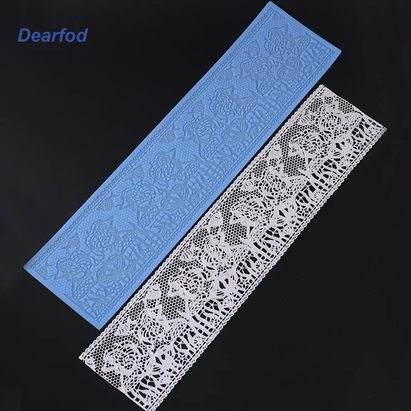 

MX138 Fish Pattern Sugar Craft Lace Mold Cake Brim Decoration Silicone Fondant Mold Chocolate Mold Cake DIY Tool