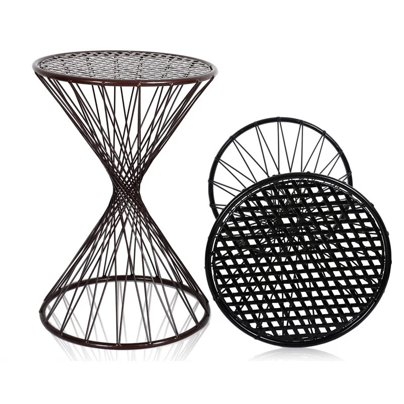 Fashion Personality Creative Hollow Iron Dinette Breathable Modern Simplicity Stool Household Sofa Stool European chair Fashion Personality Creative Hollow Iron Dinette Breathable Modern Simplicity Stool Household Sofa Stool European chair