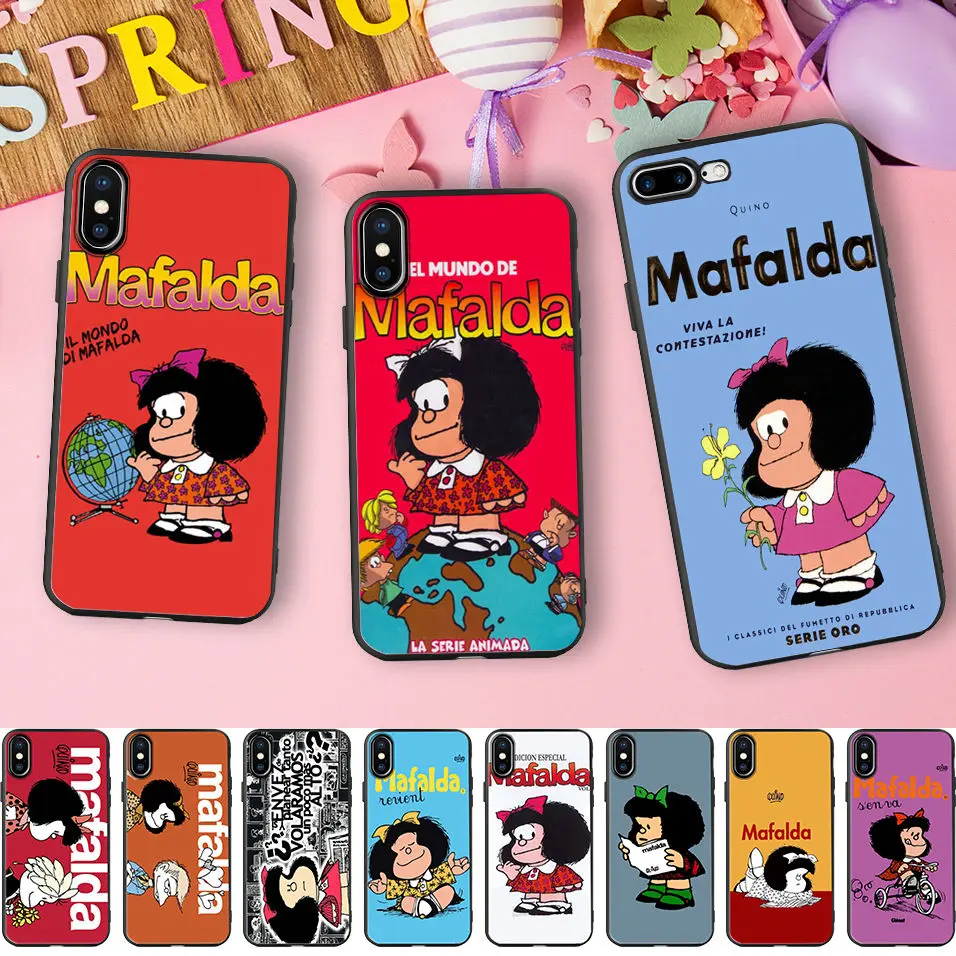 

Funny Cartoon Cases For Samsung S7 edge Case Mafalda Soft Silicone Case For Samsung Galaxy S7 S8 S9 Cover Coque