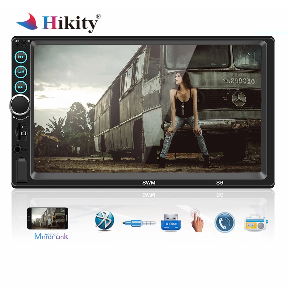 

Hikitty Car Multimedia Player Autoradio 2 Din Car Radio Audio Bluetooth MP5 Player TF USB FM Radio Media Player With Mirror Link